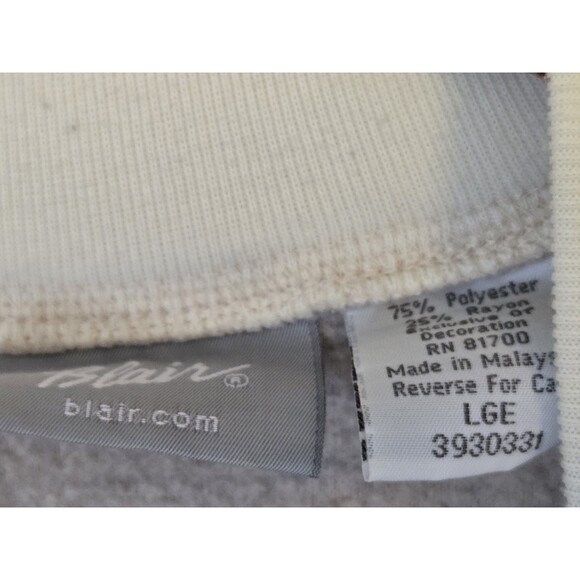 Vintage Blair Sweater Womens L Horse Beige Fleece Ranch Western Rodeo All Over - Picture 5 of 8